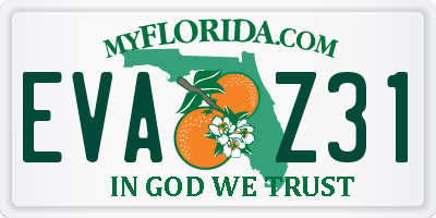 FL license plate EVAZ31
