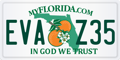 FL license plate EVAZ35