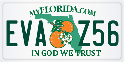 FL license plate EVAZ56