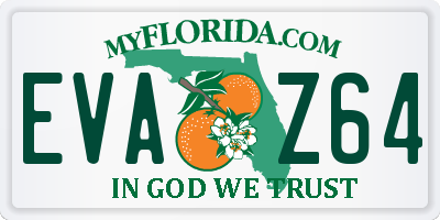 FL license plate EVAZ64