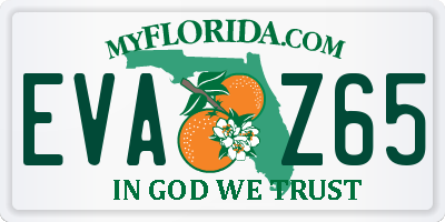 FL license plate EVAZ65