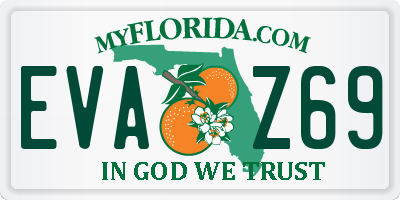 FL license plate EVAZ69