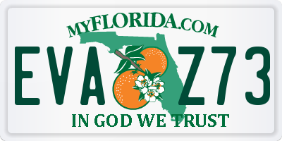 FL license plate EVAZ73