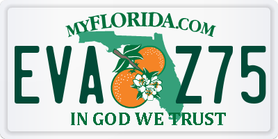 FL license plate EVAZ75