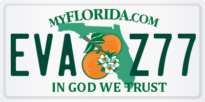 FL license plate EVAZ77