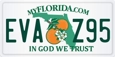 FL license plate EVAZ95