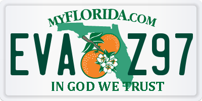 FL license plate EVAZ97