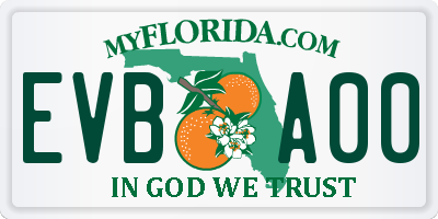 FL license plate EVBA00
