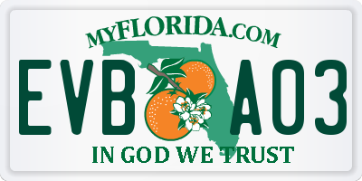 FL license plate EVBA03