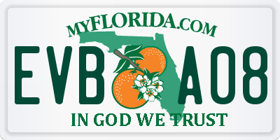 FL license plate EVBA08