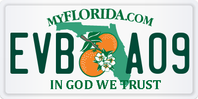 FL license plate EVBA09