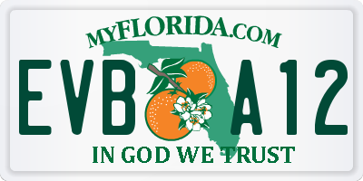 FL license plate EVBA12