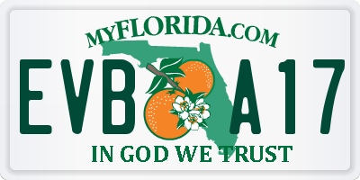 FL license plate EVBA17