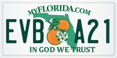 FL license plate EVBA21