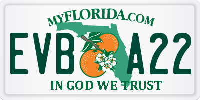 FL license plate EVBA22