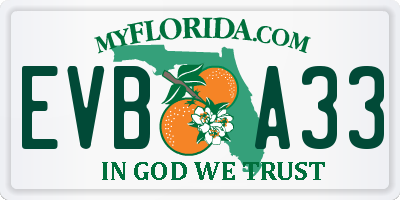 FL license plate EVBA33