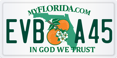 FL license plate EVBA45