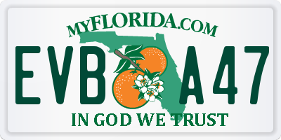 FL license plate EVBA47