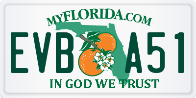 FL license plate EVBA51
