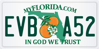 FL license plate EVBA52