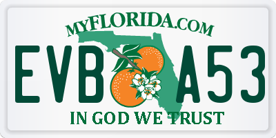 FL license plate EVBA53