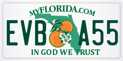 FL license plate EVBA55