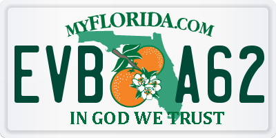 FL license plate EVBA62