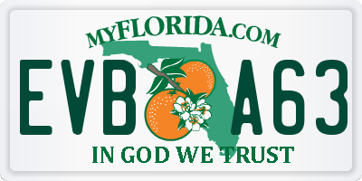 FL license plate EVBA63