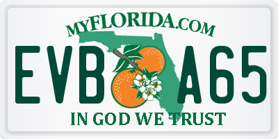 FL license plate EVBA65