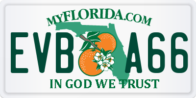 FL license plate EVBA66