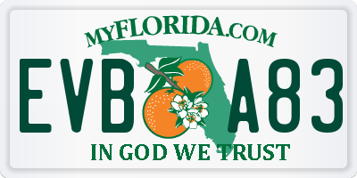 FL license plate EVBA83