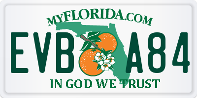 FL license plate EVBA84