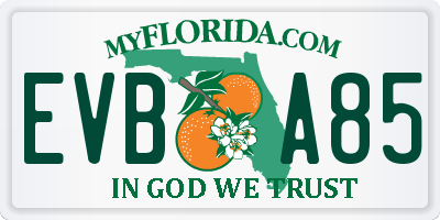 FL license plate EVBA85