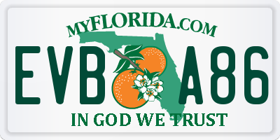 FL license plate EVBA86