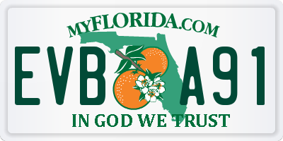 FL license plate EVBA91