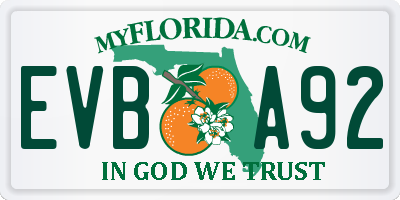 FL license plate EVBA92