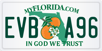 FL license plate EVBA96