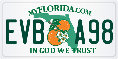 FL license plate EVBA98