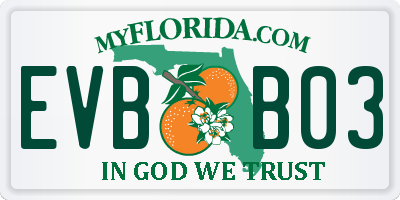 FL license plate EVBB03