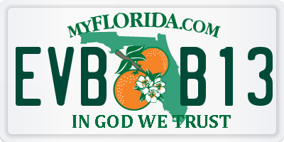FL license plate EVBB13
