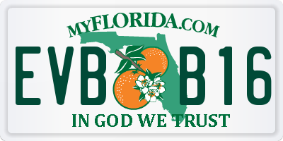 FL license plate EVBB16