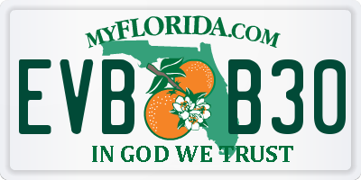 FL license plate EVBB30
