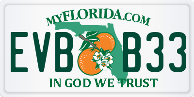 FL license plate EVBB33