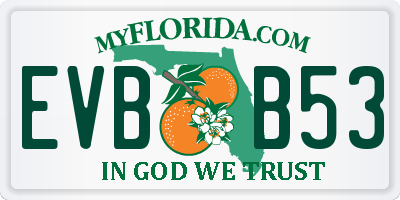 FL license plate EVBB53