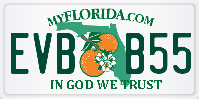 FL license plate EVBB55