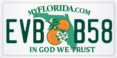FL license plate EVBB58