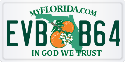 FL license plate EVBB64