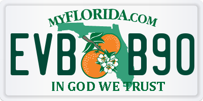 FL license plate EVBB90