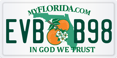 FL license plate EVBB98