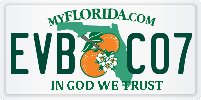 FL license plate EVBC07